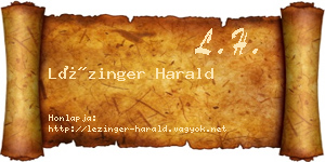 Lézinger Harald névjegykártya